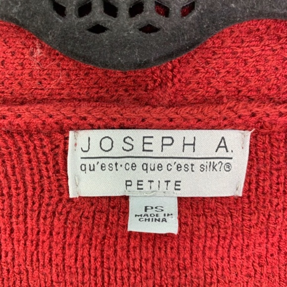 Joseph A Windowpane Knit Cardigan Red Size SP - Picture 5 of 14